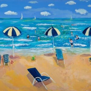Three Beach Umbrellas