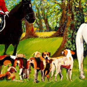 Waiting in the Woods with Horses and Hounds